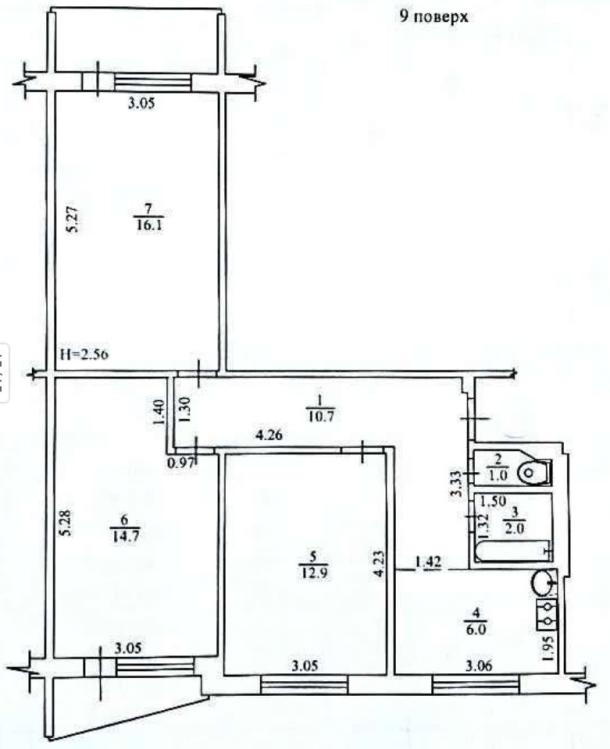 Квартира, 3-кімн., Харьков, 607м/р, Гвардейцев Широнинцев