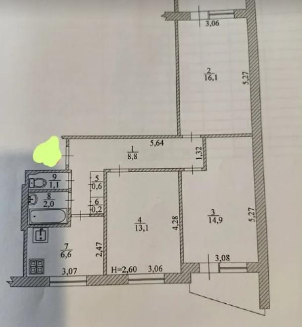 Квартира, 3-кімн., Харьков, 524м/р, Непокоренных (Героев Труда)