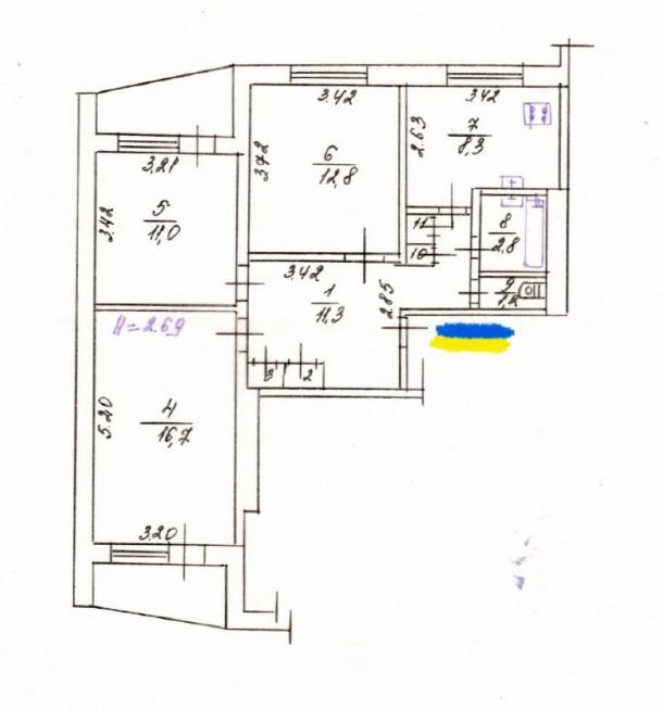 Квартира, 3-кімн., Харьков, 522м/р, Непокоренных (Героев Труда)