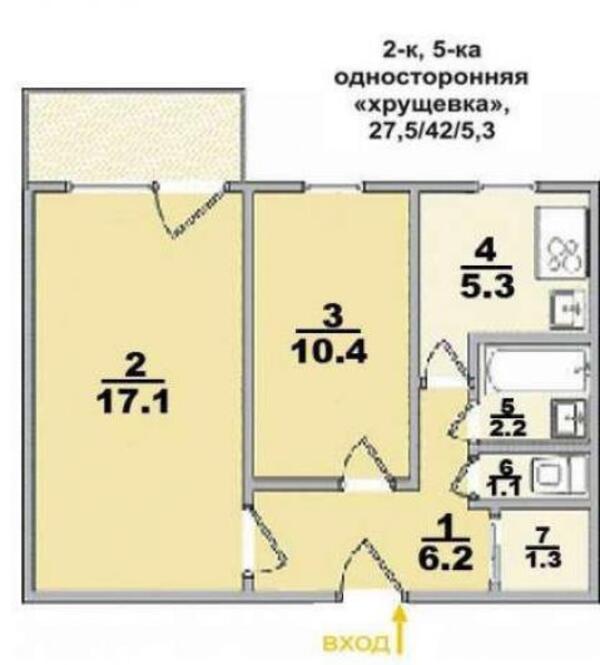 Продам 2-комнатную квартиру 646 $ id 1209662.