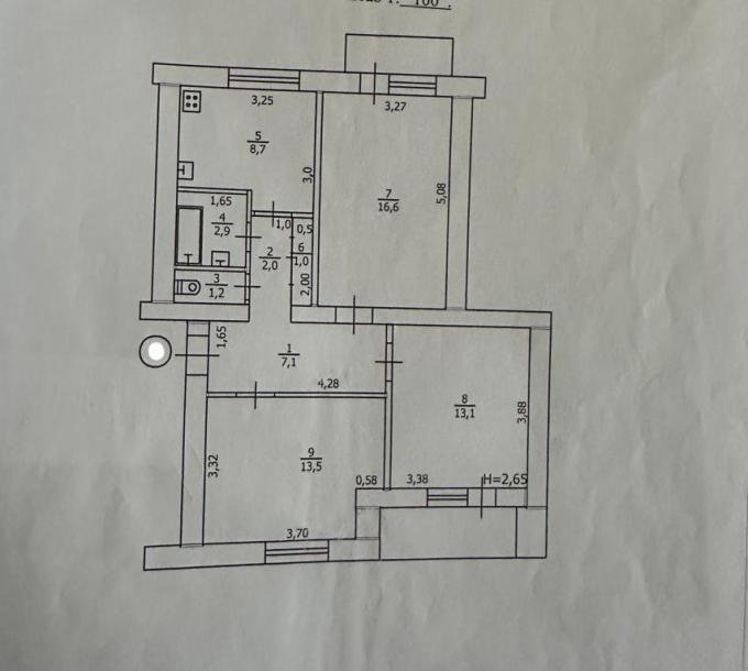 Квартира, 3-кімн., Лебяжье, Чугуевский район, 1 Мая