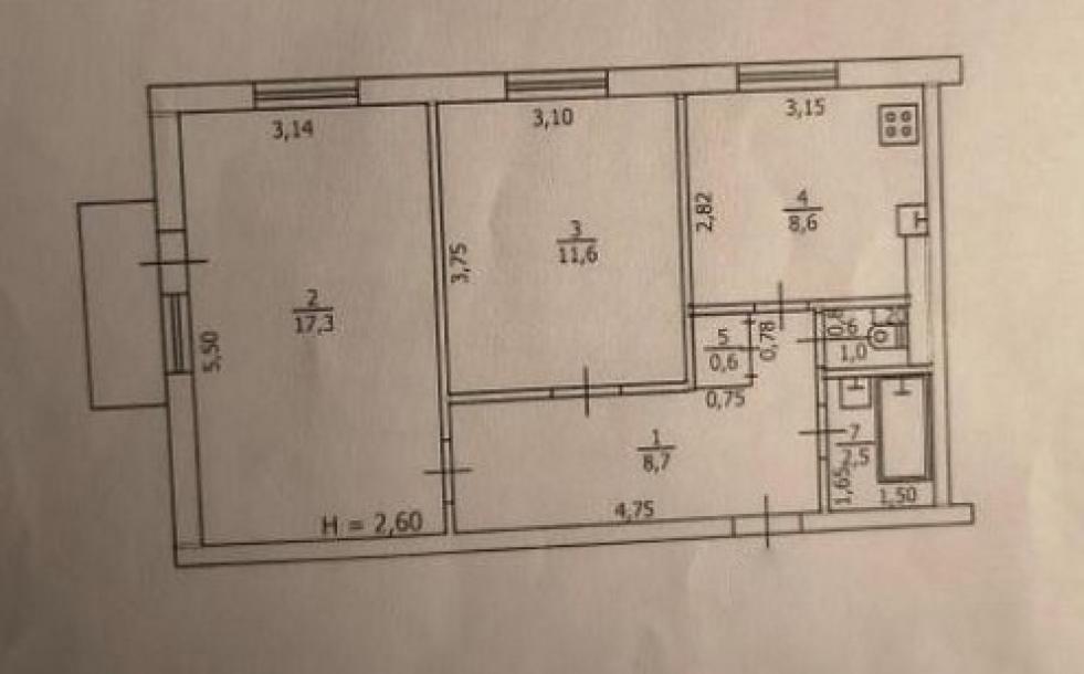 Квартира, 2-кімн., Чугуев, Чугуевский район, Харьковская