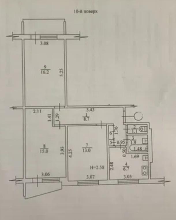 Квартира, 3-кімн., Харьков, 522м/р, Валентиновская