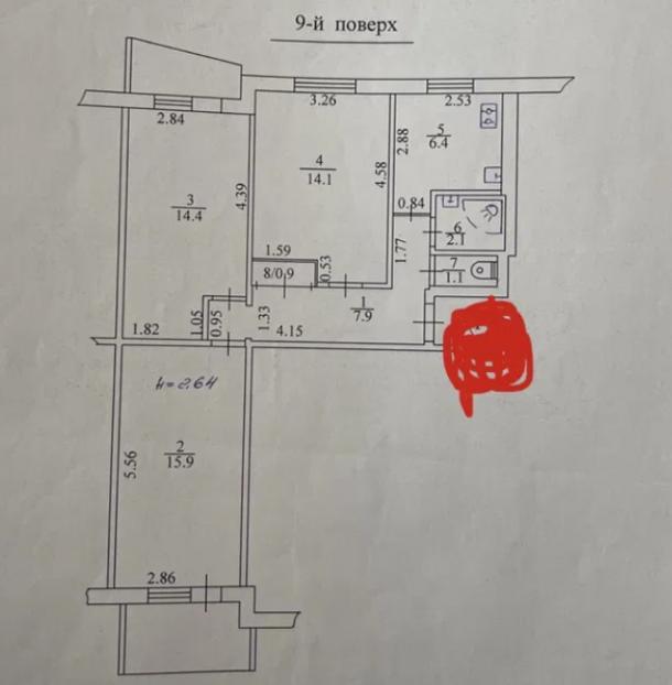 Квартира, 3-кімн., Харьков, 520м/р, Гвардейцев Широнинцев