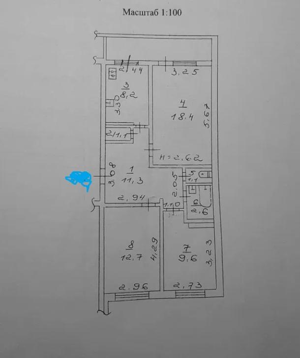 Квартира, 3-кімн., Харьков, Рогань жилмассив, 92-й бригады (Грицевца)