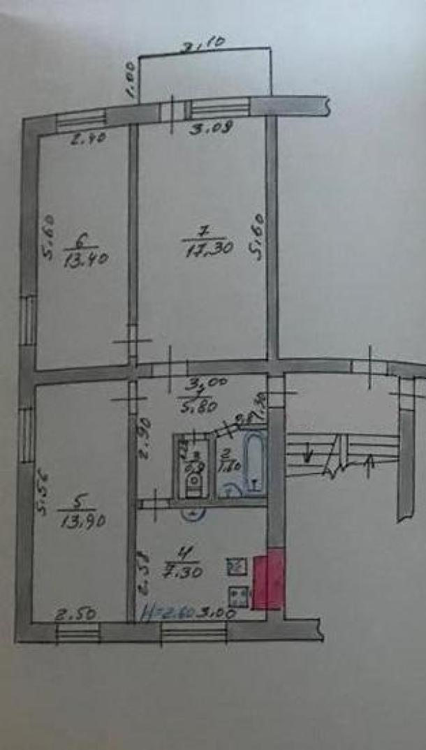 Квартира, 3-кімн., Люботин, Харьковский район, Дмитриевская