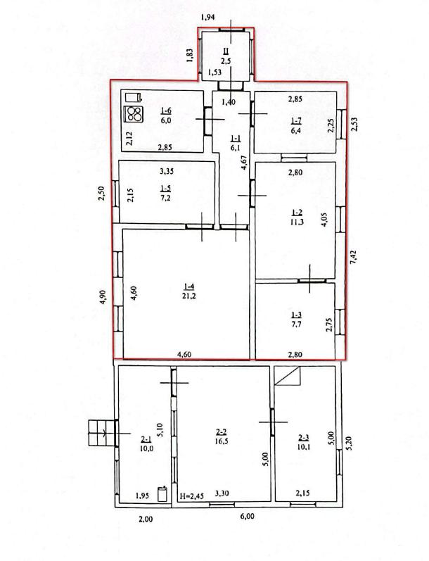 Дом, 3-кімн., Люботин, Харьковский район