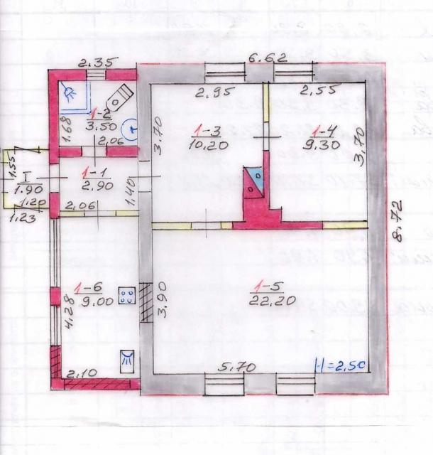 Дом, 3-кімн., Люботин, Харьковский район