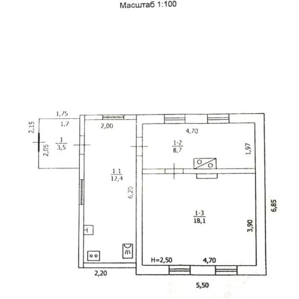 Дом, 1-кімн., Чугуев, Чугуевский район