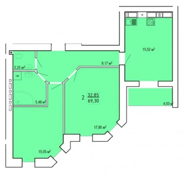 квартира, 2-кімн., Харьков, Павлово Поле, Профессорская