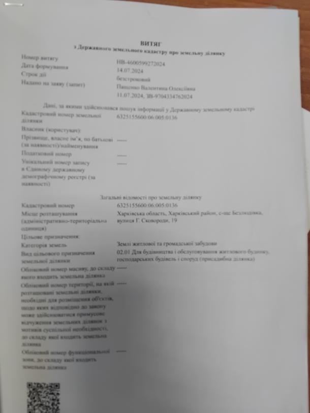 Участок, Безлюдовка, Харьковский район, Сковороды